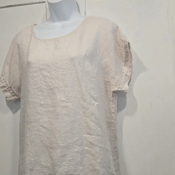 TERZO MILLENNIO 100% LINEN HI LOW TUNIC.  SIZE LARGE.   #7601 - Picture 3 of 10